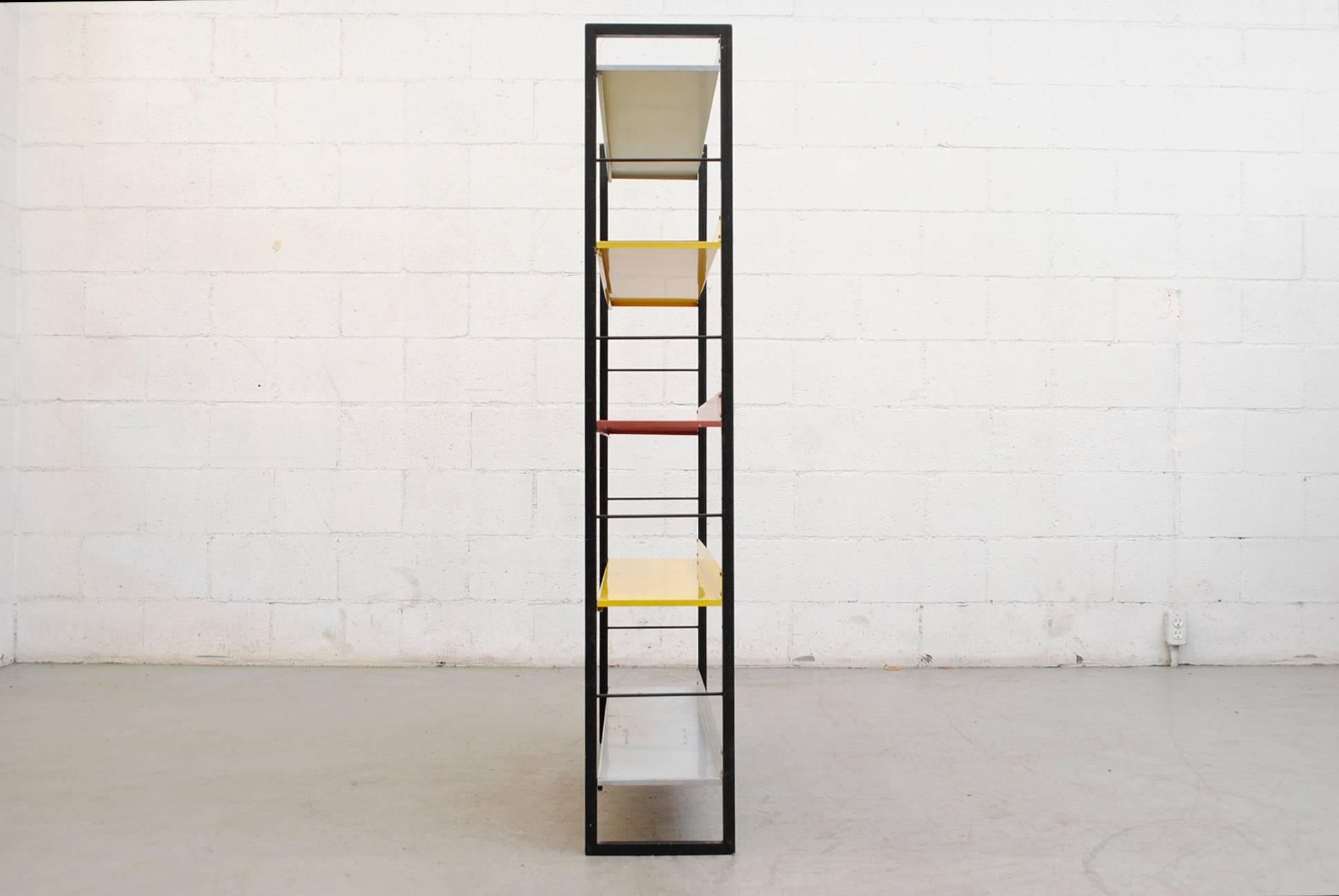 Mid-Century Modern Tomado Industrial Enameled Metal Bookcase
