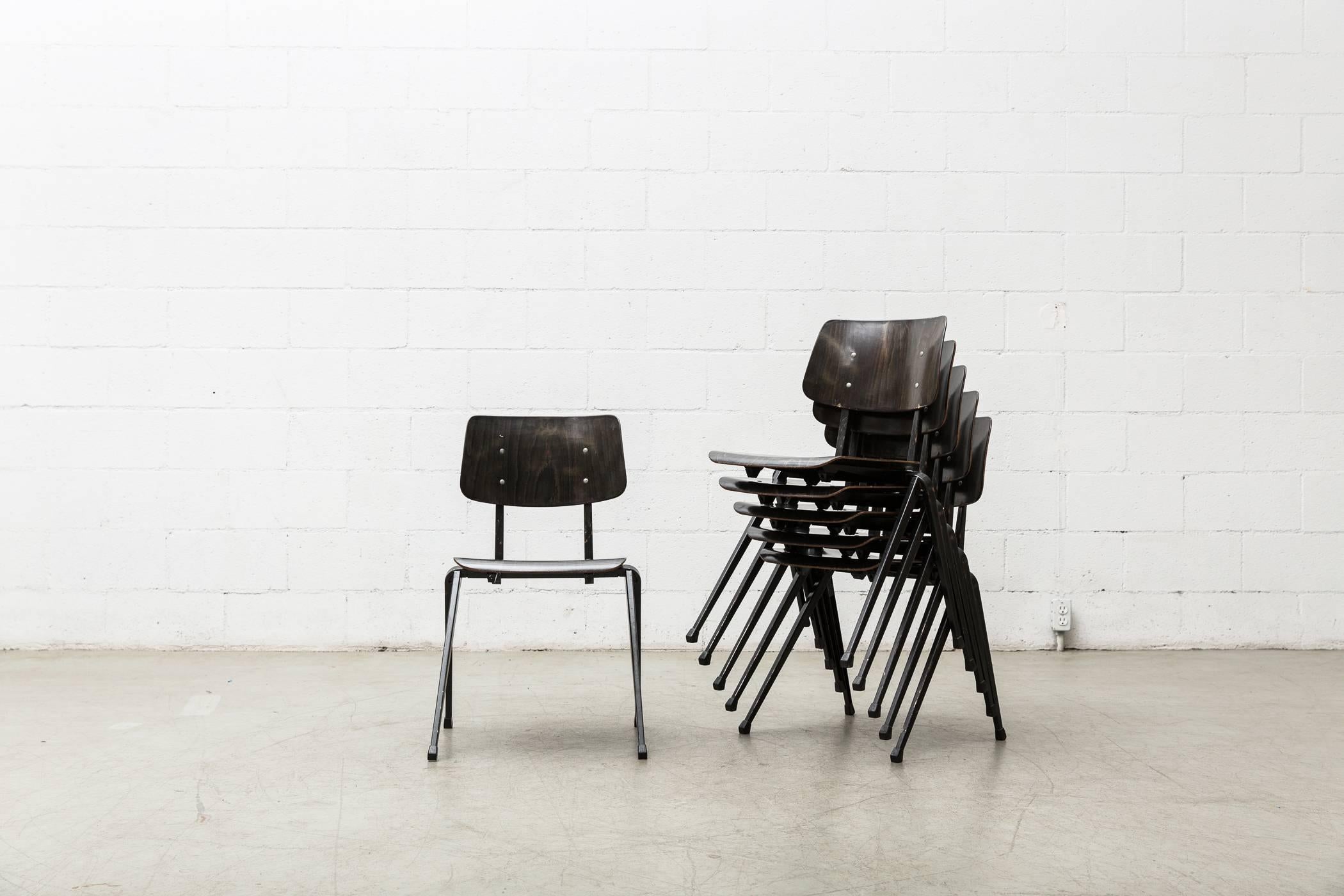 Prouve Style Stacking Industrial School Chairs 2