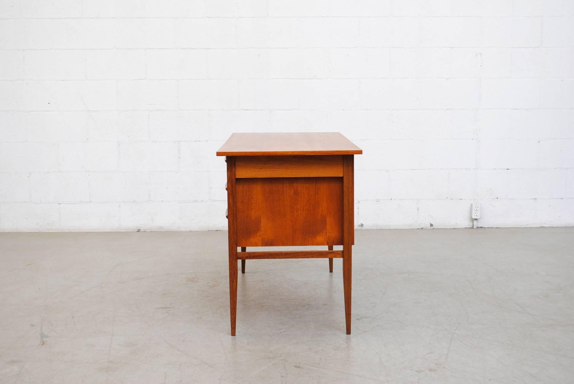 Midcentury Teak Desk with Side Cubby In Good Condition In Los Angeles, CA