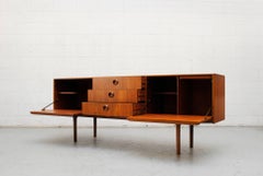 Midcentury Danish Teak Credenza with Circle Carved Drawer Pulls