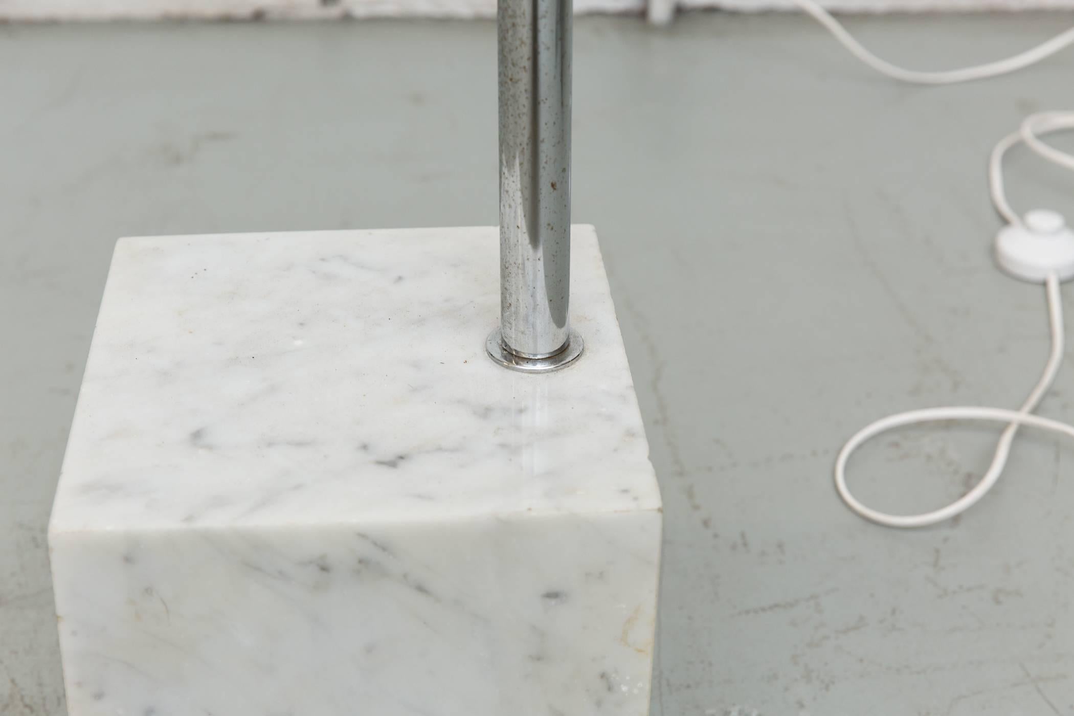 Large 1970s Arc Lamp with Cubic Marble Base 1