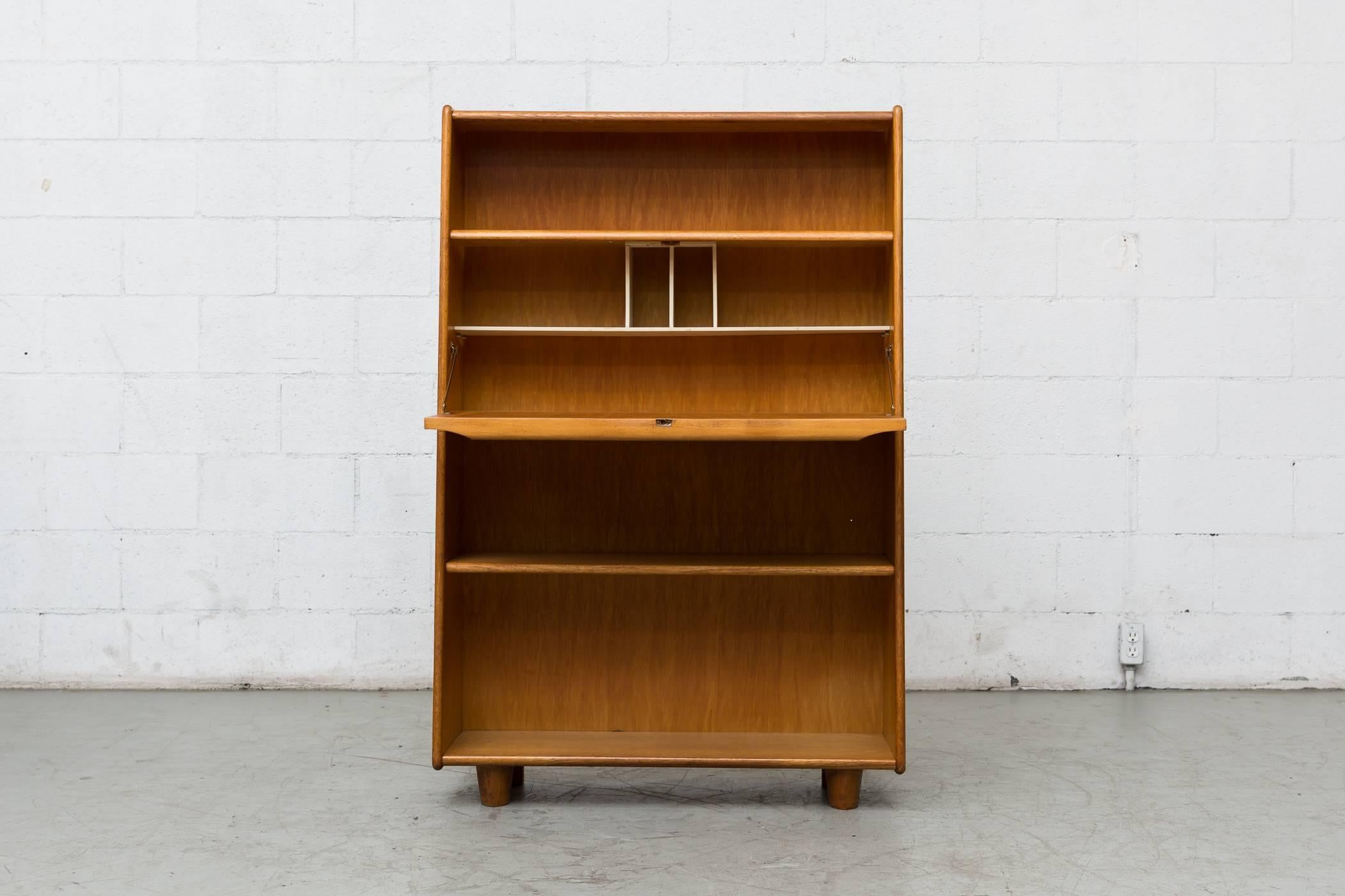 Mid-Century Modern Cees Braakman for Pastoe Birch Desk-Bookshelf