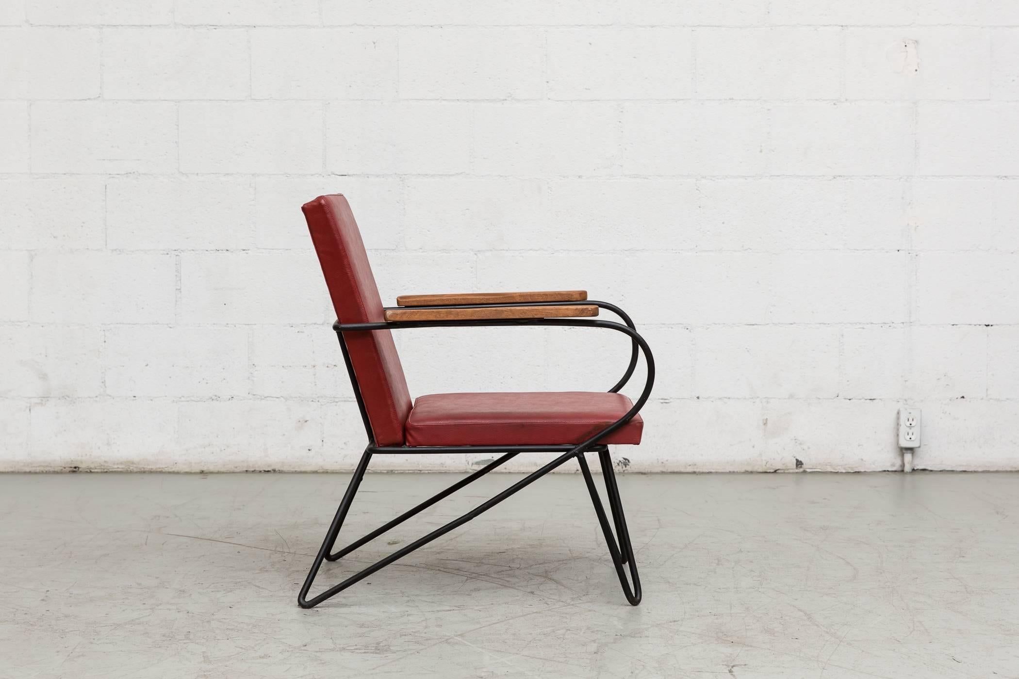 Metal French Wire Lounge Chair in the Manner of Jean Royere