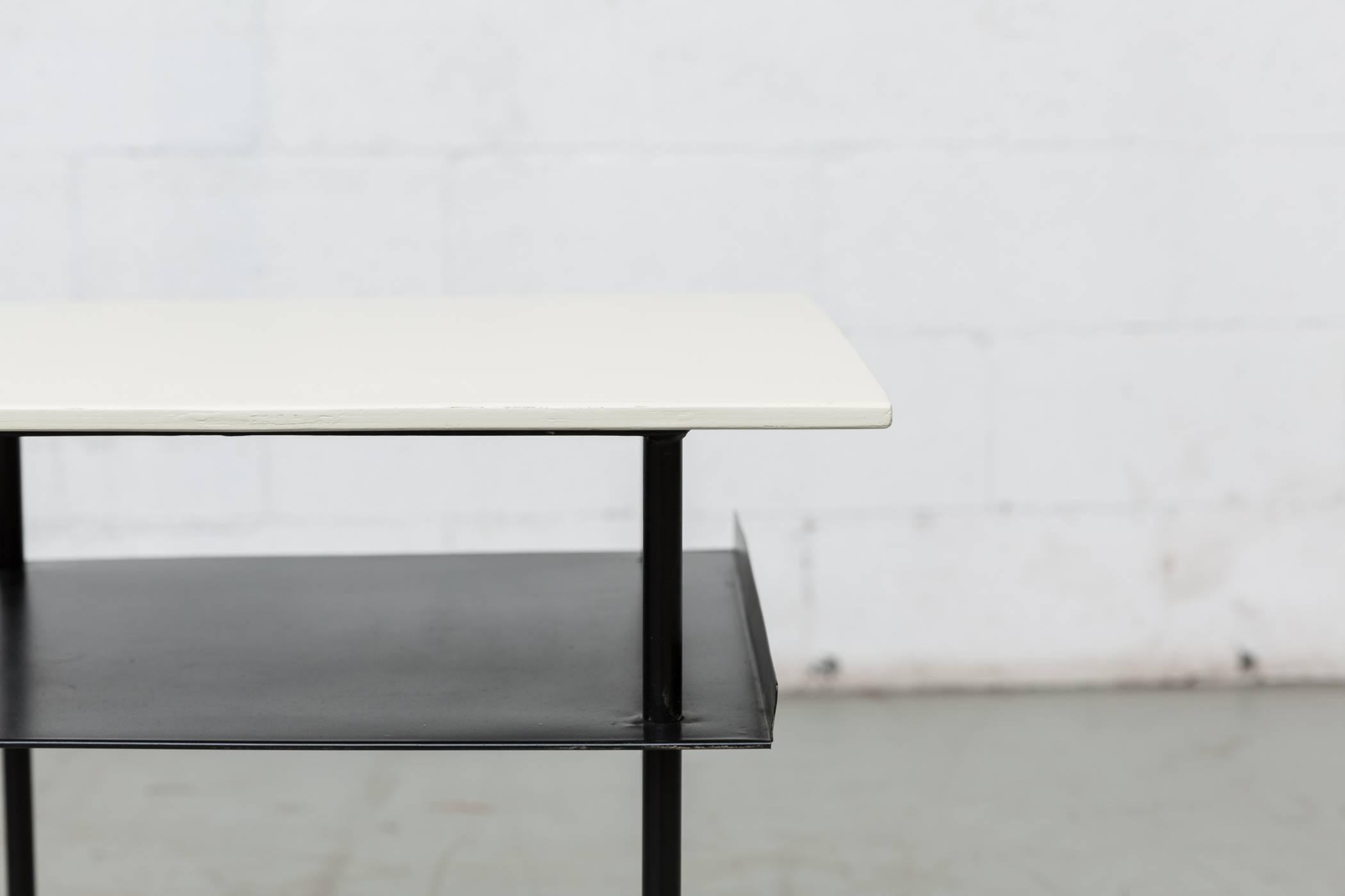 Enameled Wim Rietveld for Auping Industrial Side Table