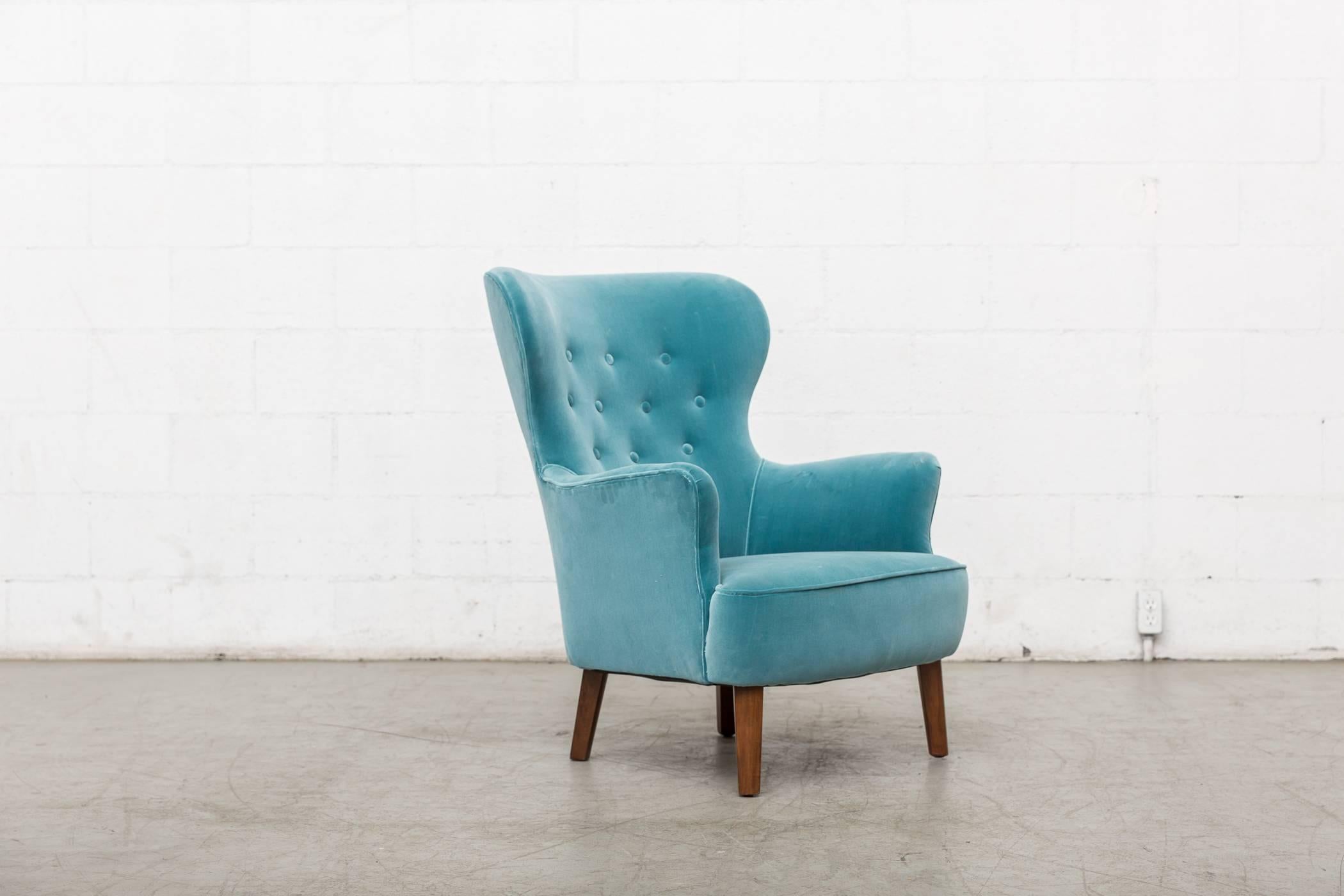 Mid-Century Modern Turquoise Theo Ruth Lounge Chair for Artifort