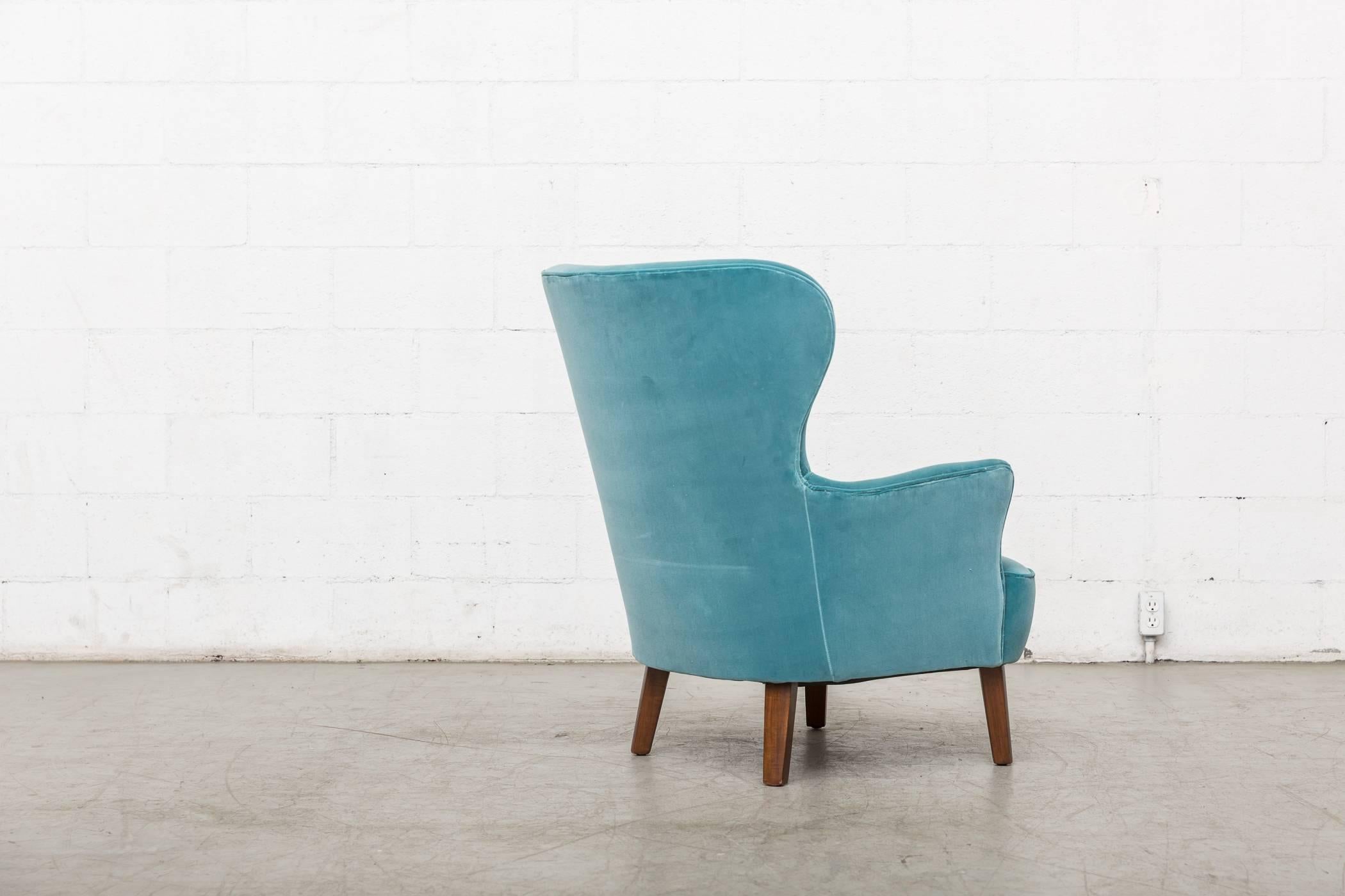 Turquoise Theo Ruth Lounge Chair for Artifort In Good Condition In Los Angeles, CA
