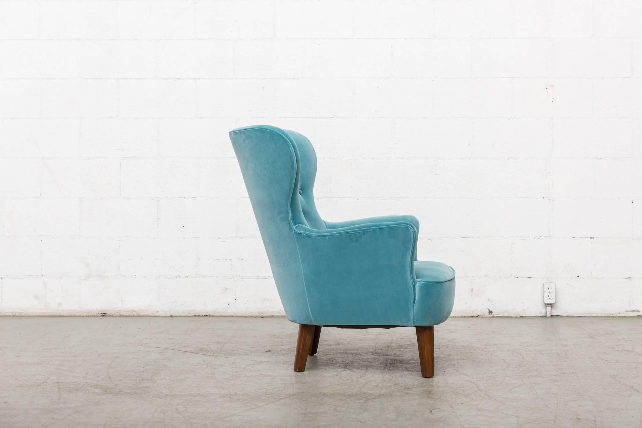 Dutch Turquoise Theo Ruth Lounge Chair for Artifort