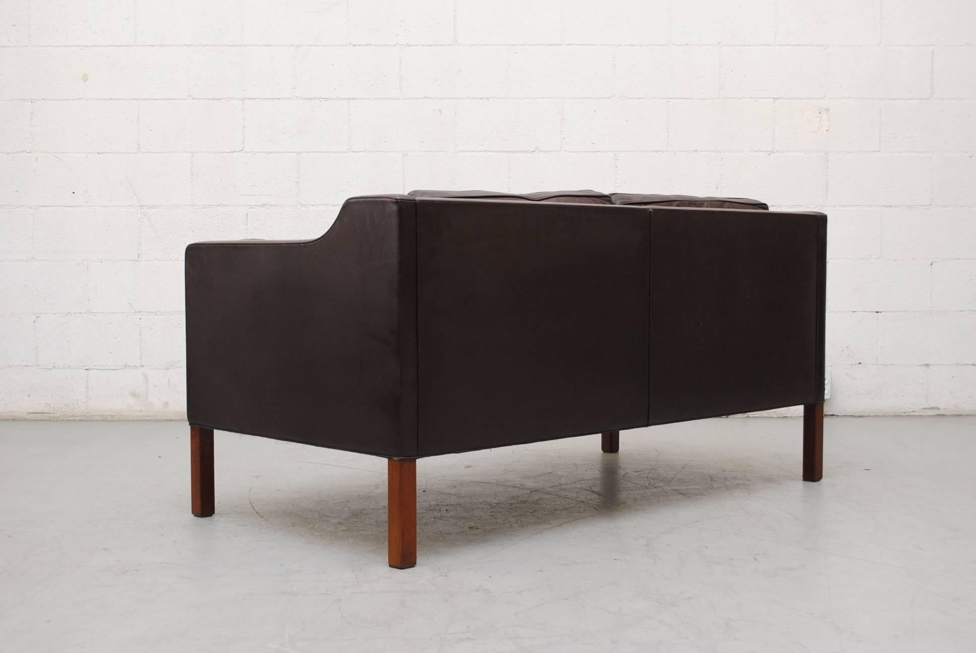 Danish Borge Mogensen for Frederica 2212 Leather Loveseat