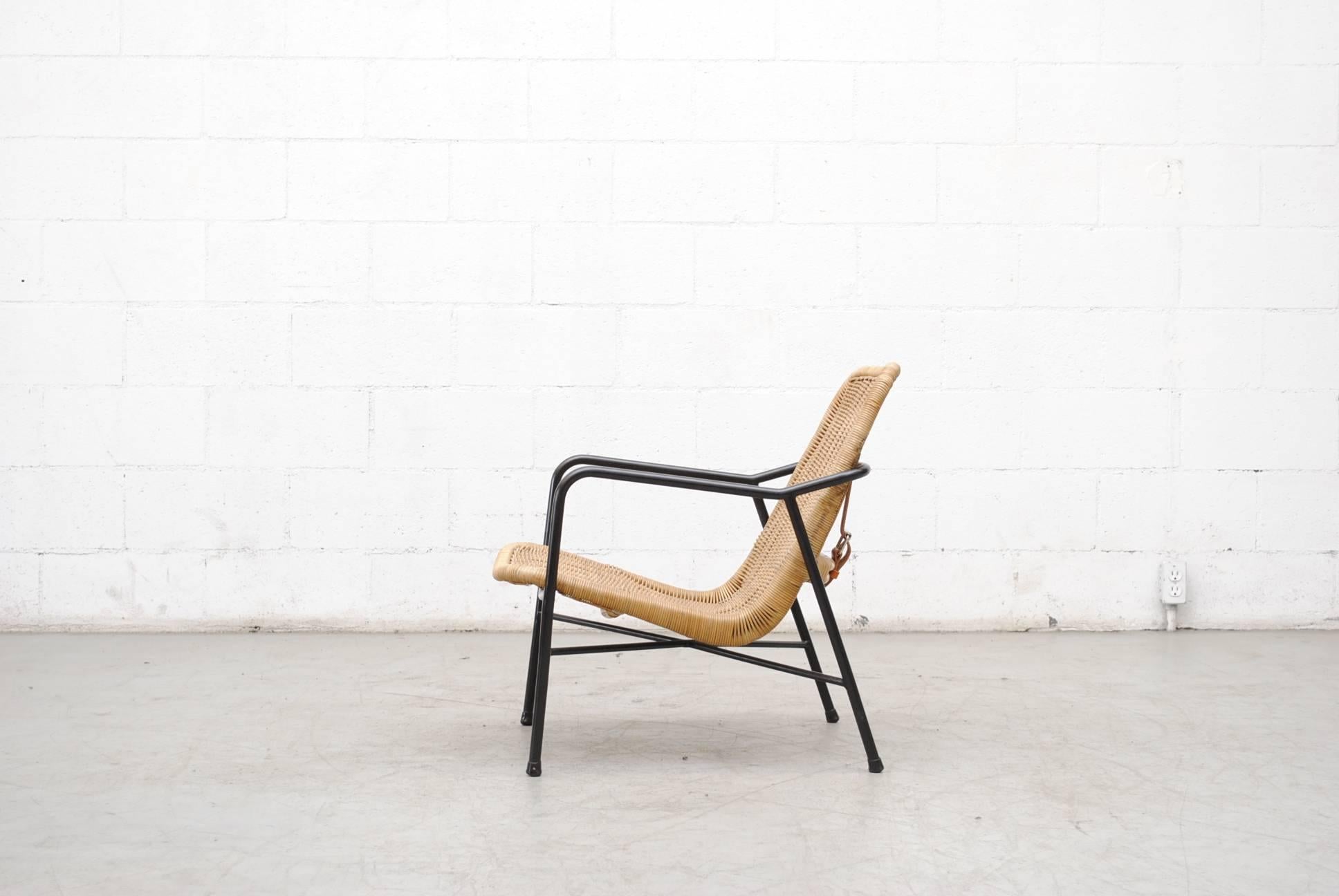 Mid-Century Modern Dirk Van Sliedregt Rattan Lounge Chair