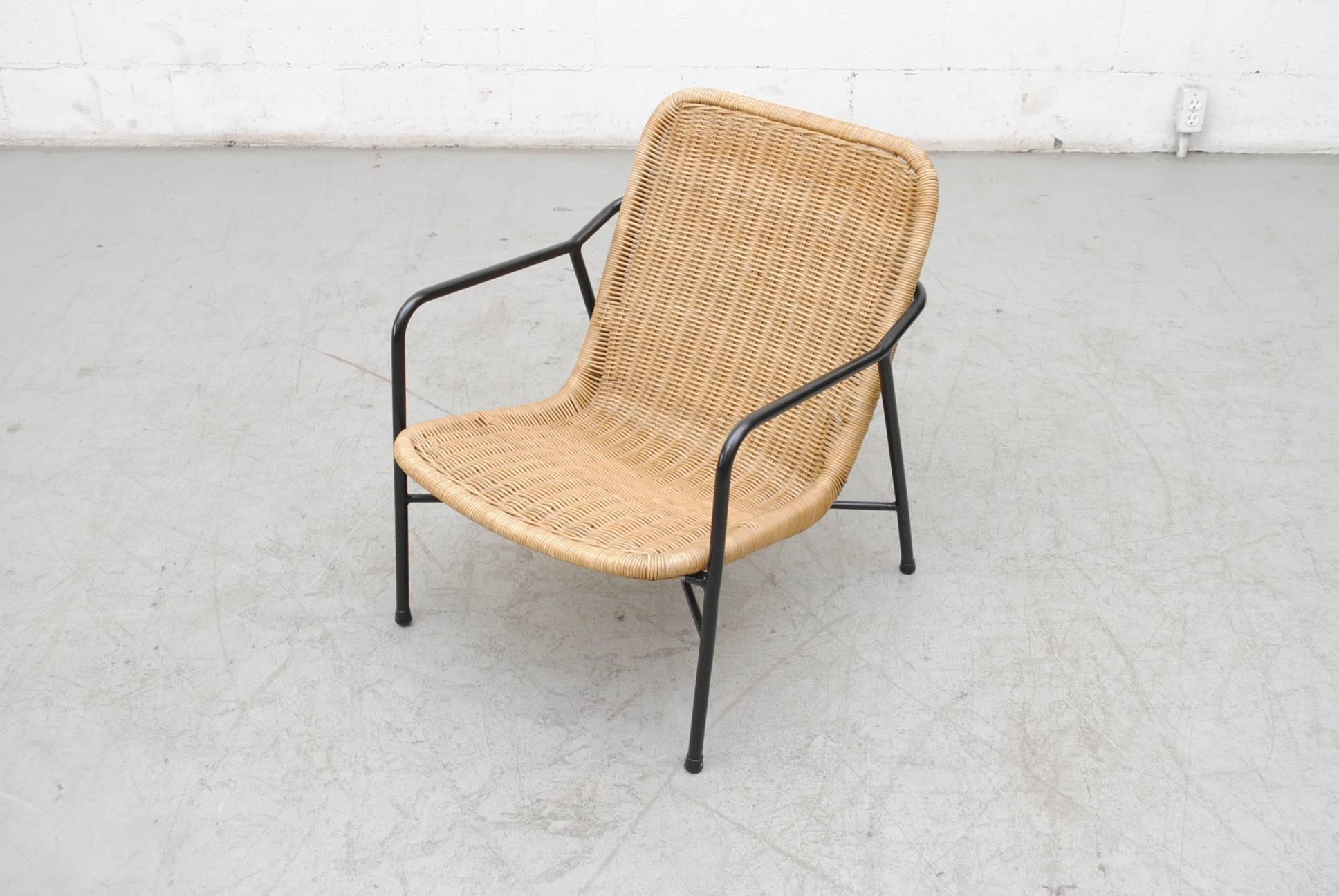 Mid-20th Century Dirk Van Sliedregt Rattan Lounge Chair