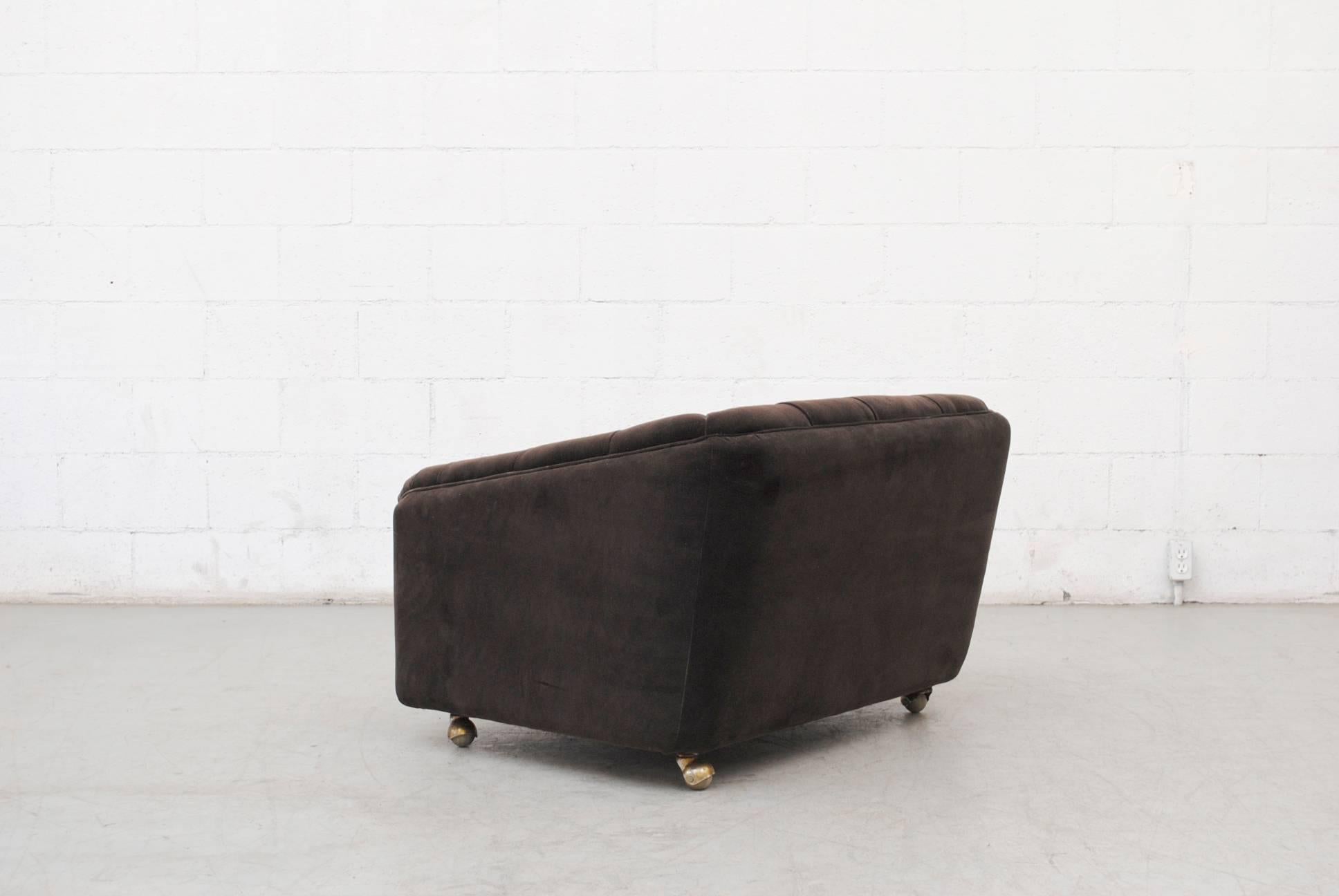 Dutch Geoffrey Harcourt Dark Grey Velvet Lounge Chair