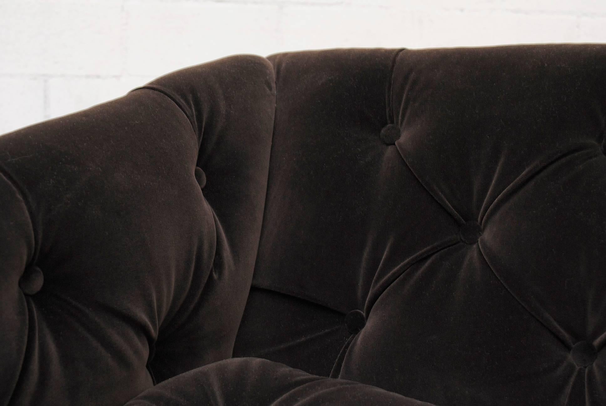 Geoffrey Harcourt Dark Grey Velvet Lounge Chair 2