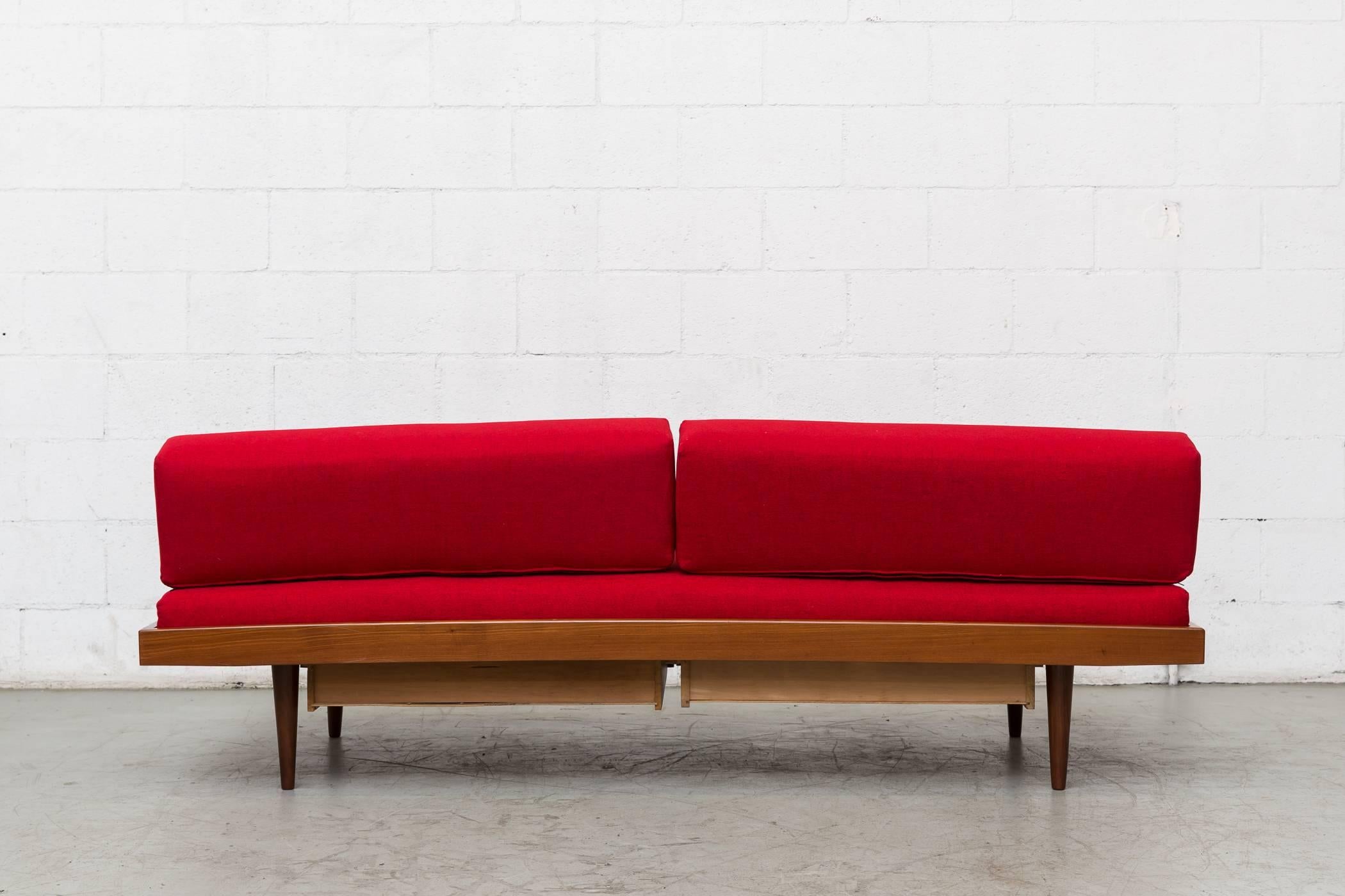 Dutch Midcentury Perriand Style Daybed with Drawers