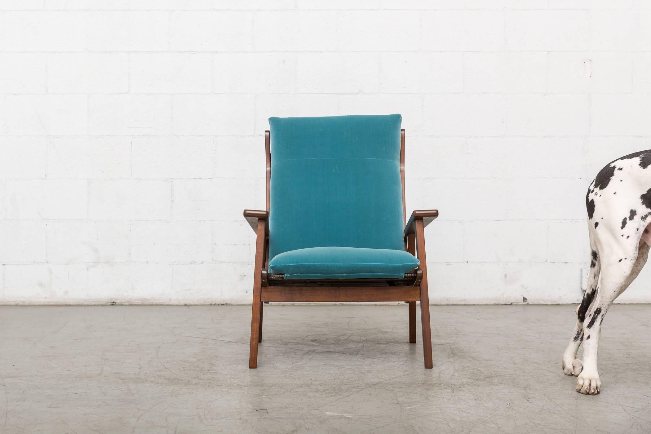 Mid-Century Modern Robert Parry Teak and Velvet Lounge Chair 