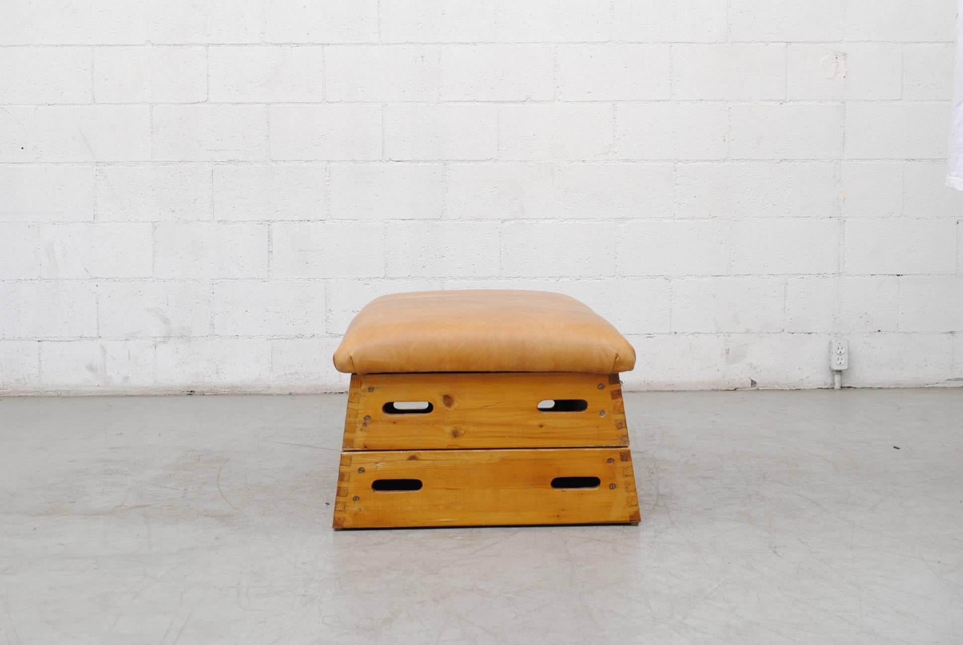 Mid-Century Modern Leather Gymnastic Horse Bench or Coffee Table