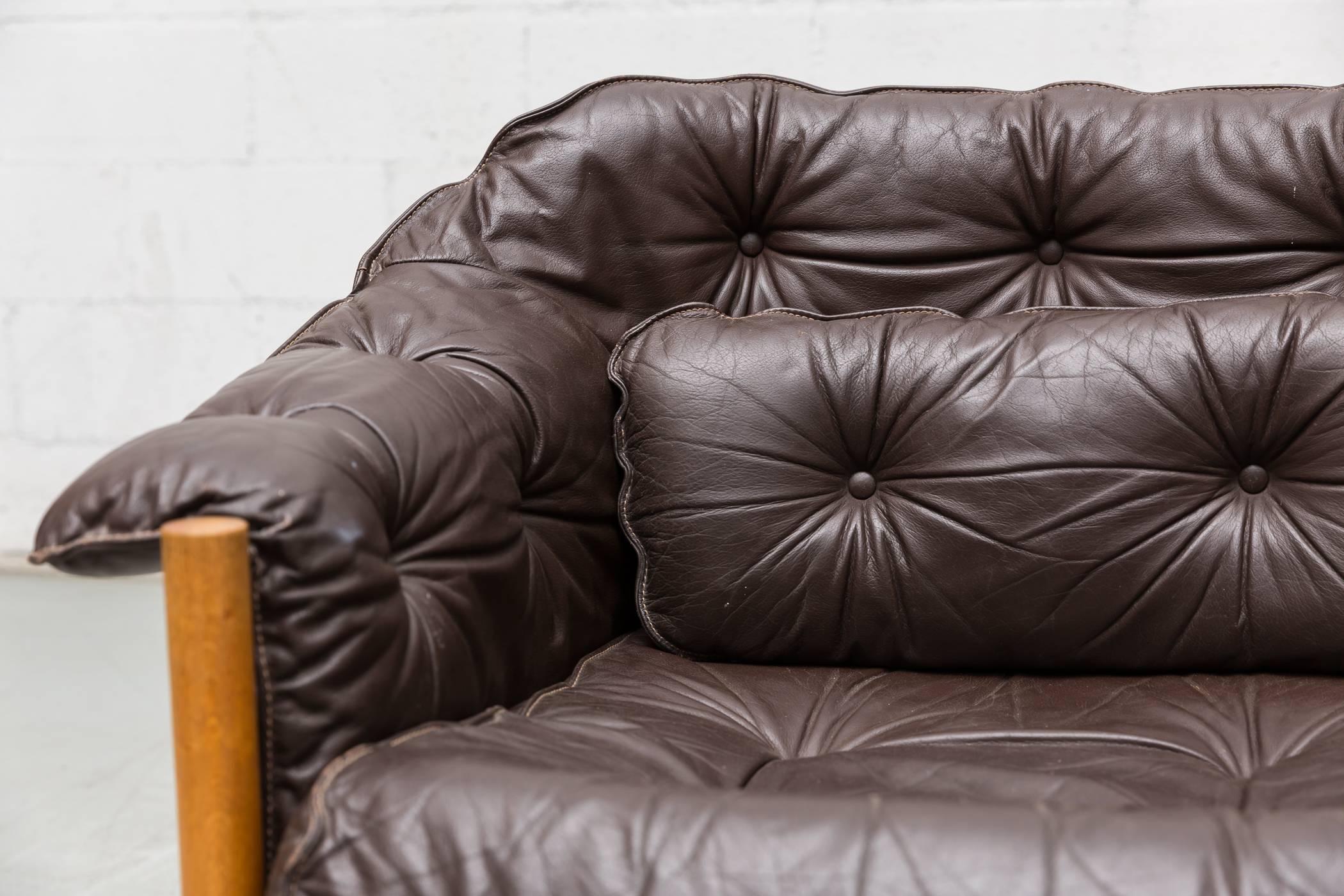 Arne Norell Style Leather Love Seat 3
