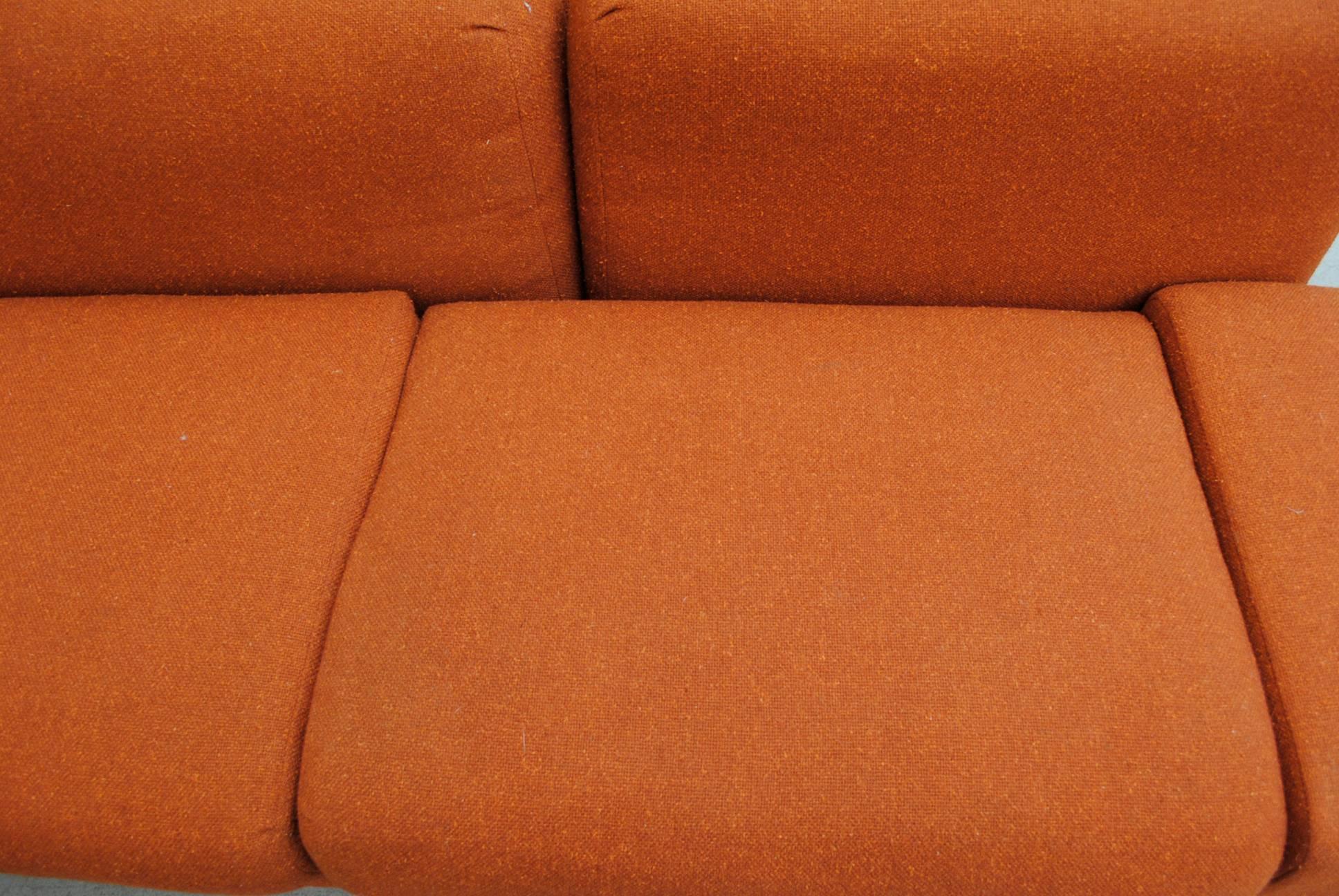 Mid-Century Modern Mod 1970s Rust Sectional Sofa