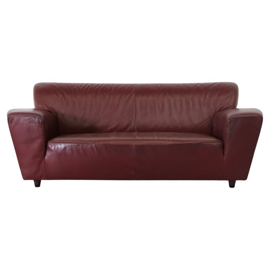 1980s Gerard Van Den Berg 'Corvette' Sofa in Bordeaux Leather