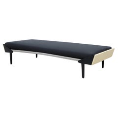Rietveld Style Light Yellow Stained Wood and Black Enameled Daybed with Mattress