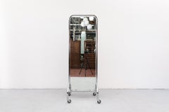 Vintage Gispen Full Length Chrome Rolling Mirror