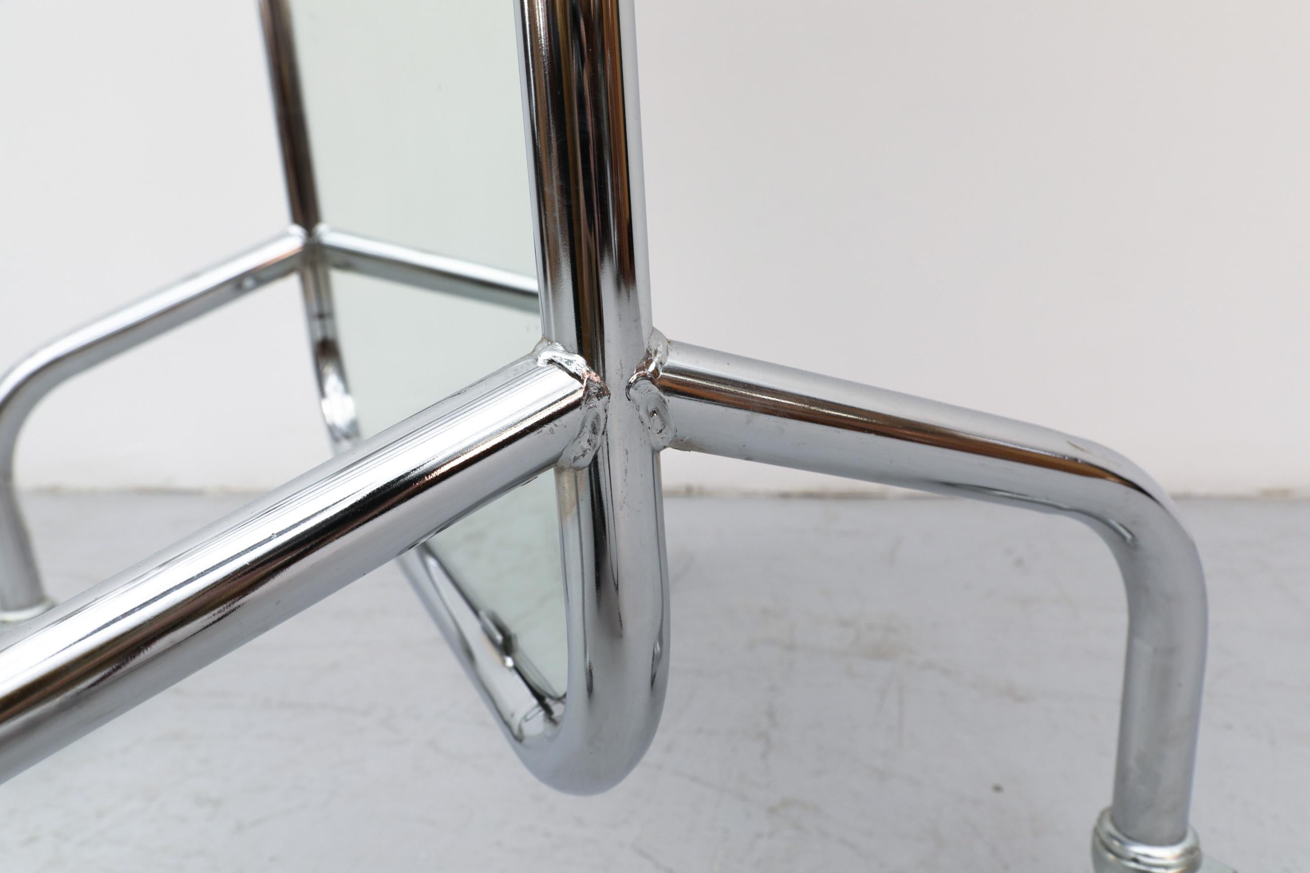 Vintage Gispen Full Length Chrome Rolling Mirror at 1stDibs rolling