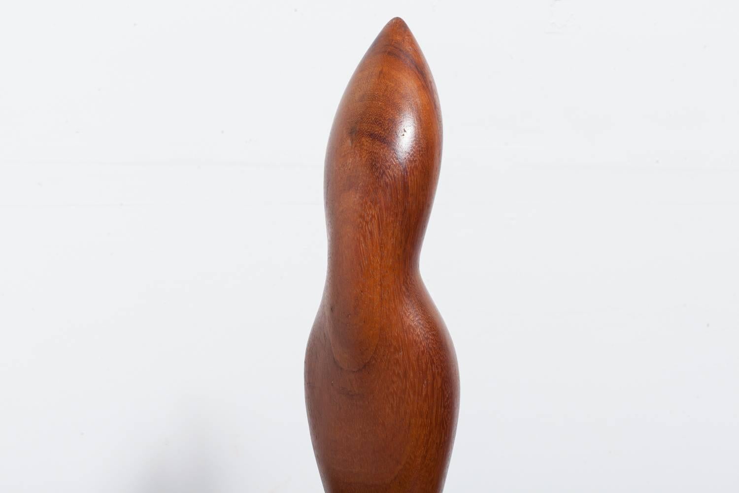 Hein Laupman Mid-Century Teak Carved Sculpture In Good Condition In Los Angeles, CA