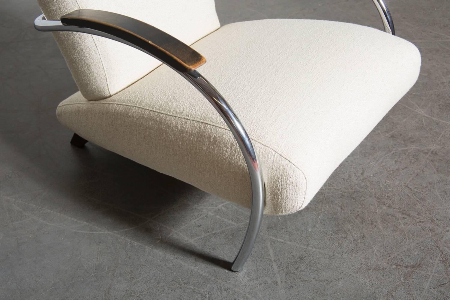Chrome Gelderland Deco Lounge Chair 5470 by Jan des Bouvrie