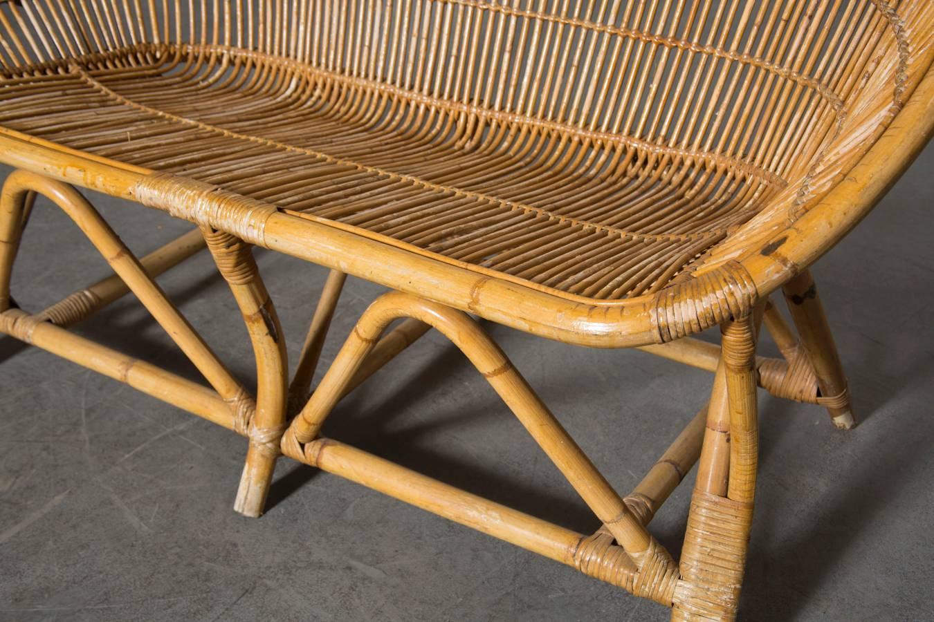 Dutch Retro Bamboo Loveseat