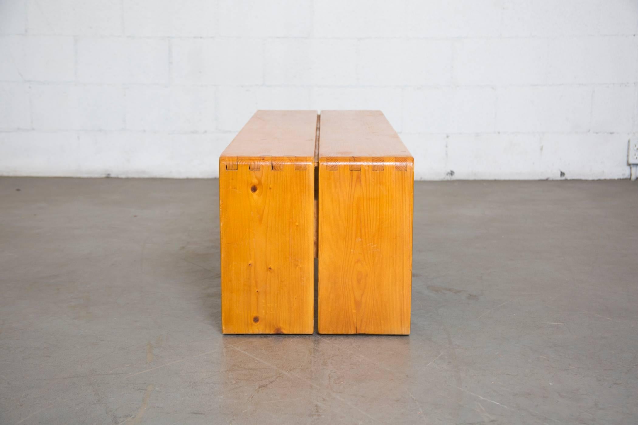 Two Solid Pine Charlotte Perriand Benches for Les Arcs In Good Condition In Los Angeles, CA