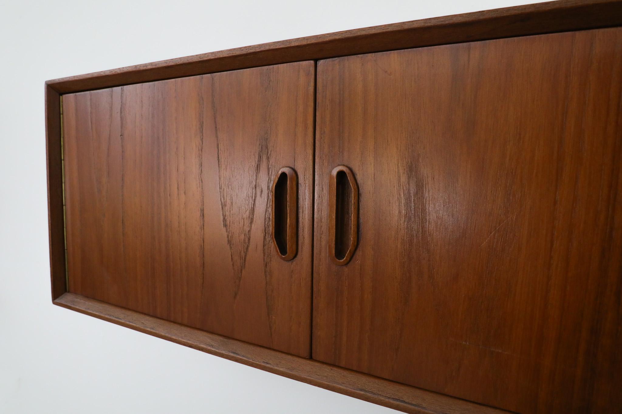 Poul Cadovius Style Wall Mount Teak Cabinet For Sale 4