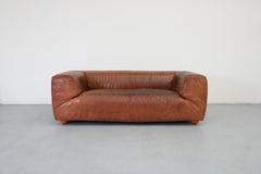 1980's Cognac Leather "Aztec" Sofa By Gerard Van Den Berg For Montis
