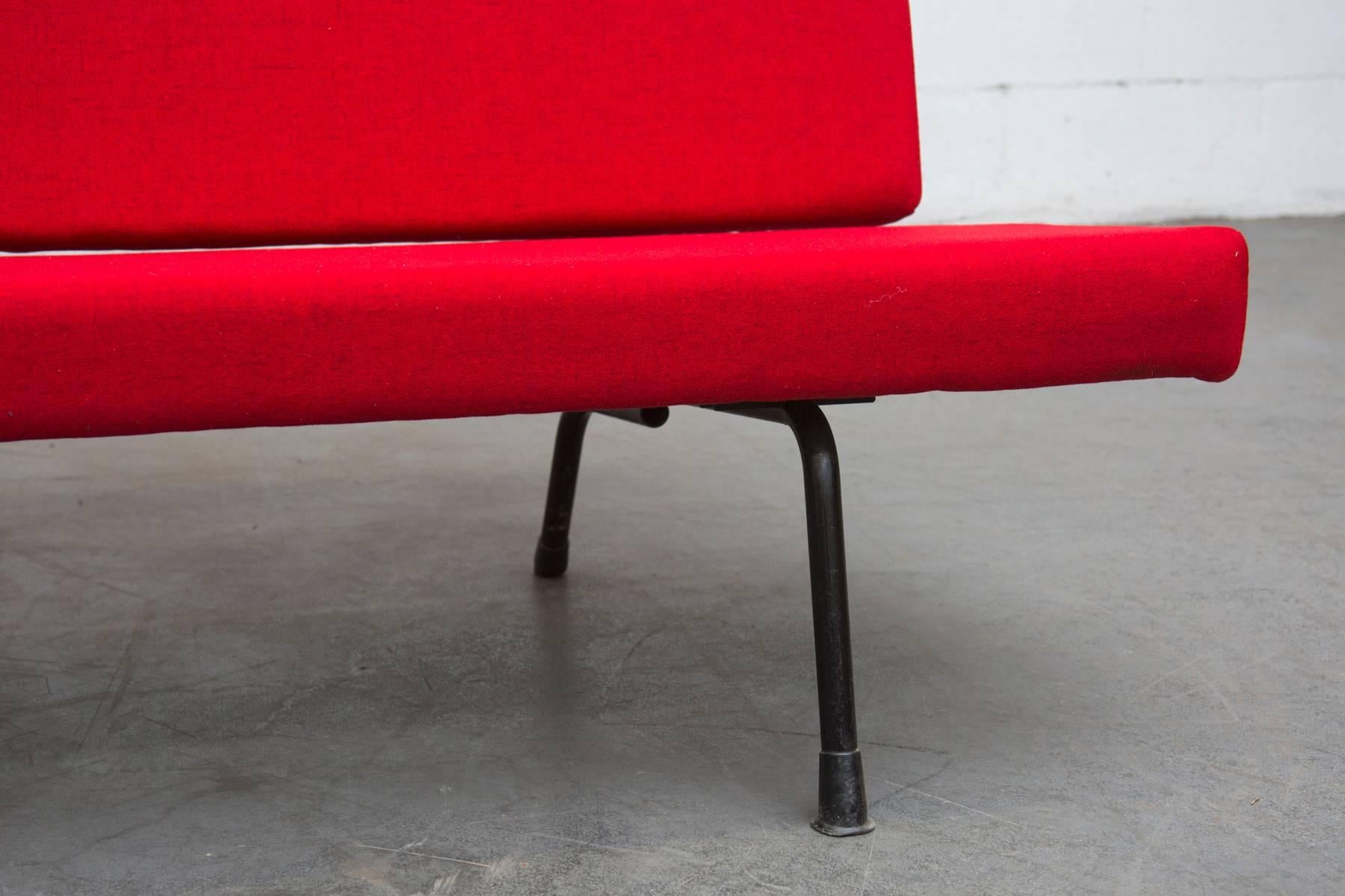 Enameled Newly Upholstered Red 'Model 1712' Sofa by André Cordemeyer for Gispen For Sale