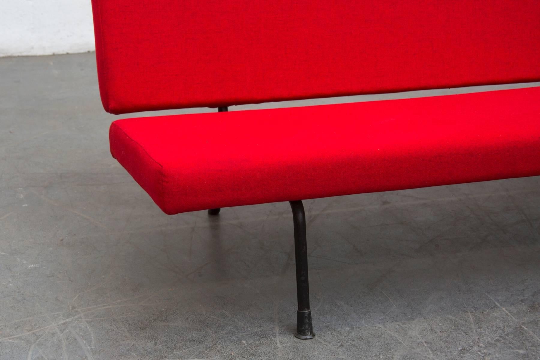 Mid-20th Century Newly Upholstered Red 'Model 1712' Sofa by André Cordemeyer for Gispen For Sale