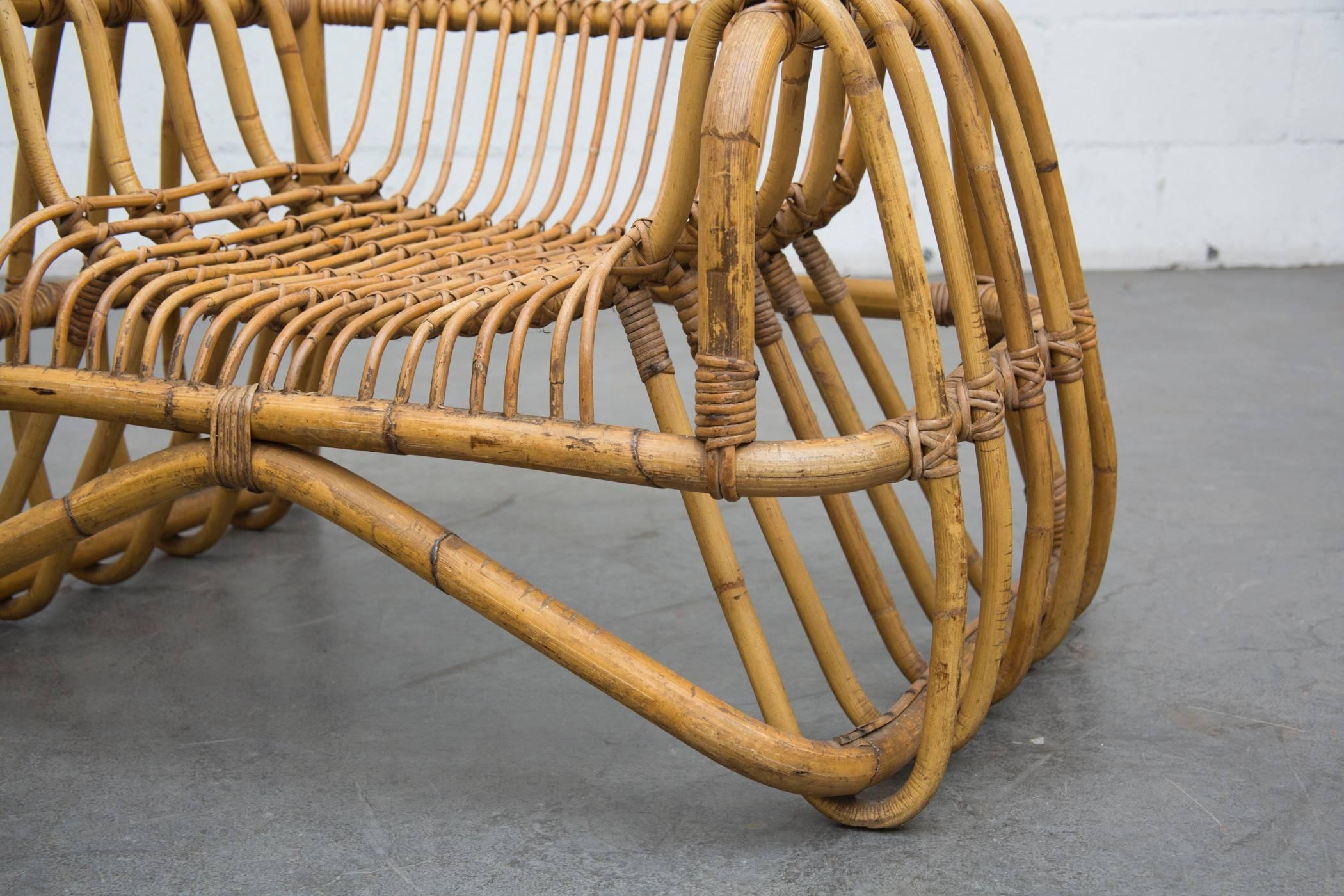 Bamboo Lounge Chair in the Style of Franco Albini 2