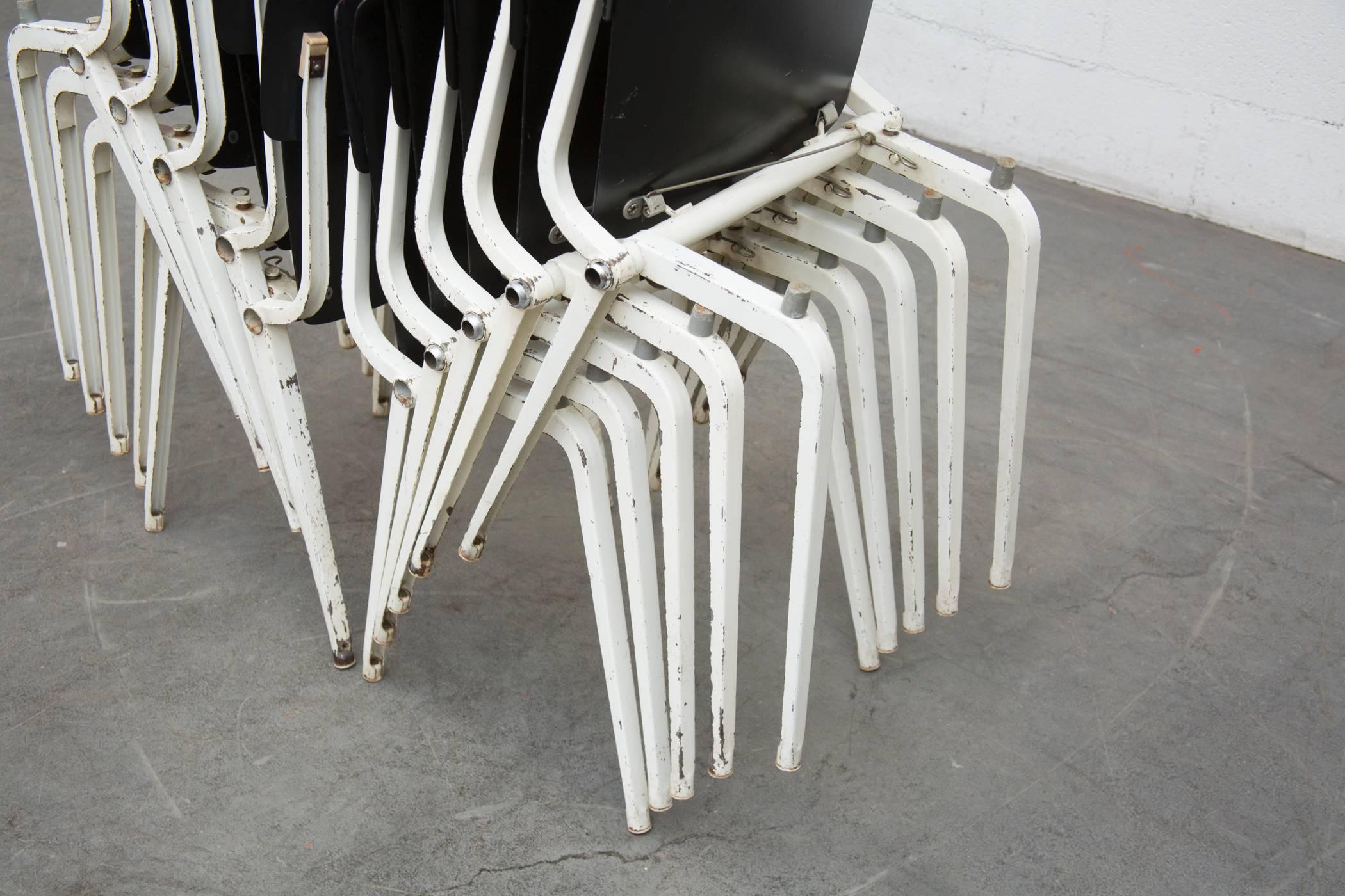 Set of Ten Rare Friso Kramer Revolt Folding Theatre Chairs 1