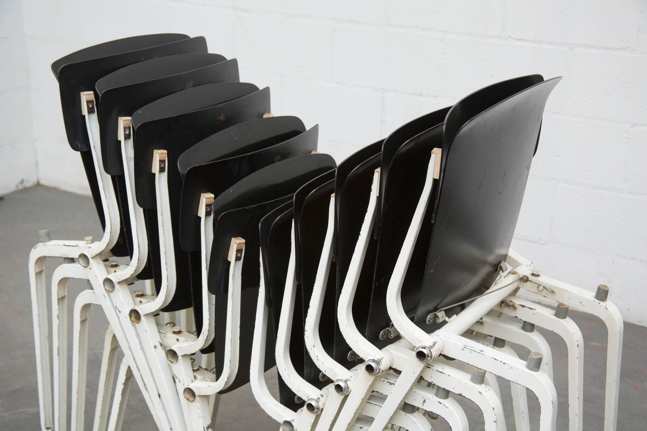 Acrylic Set of Ten Rare Friso Kramer Revolt Folding Theatre Chairs