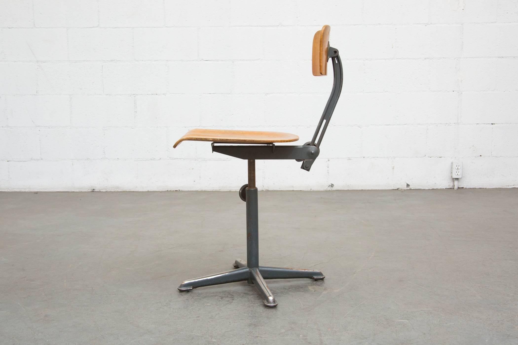 Mid-Century Modern Friso Kramer Early Edition Drafting Stools