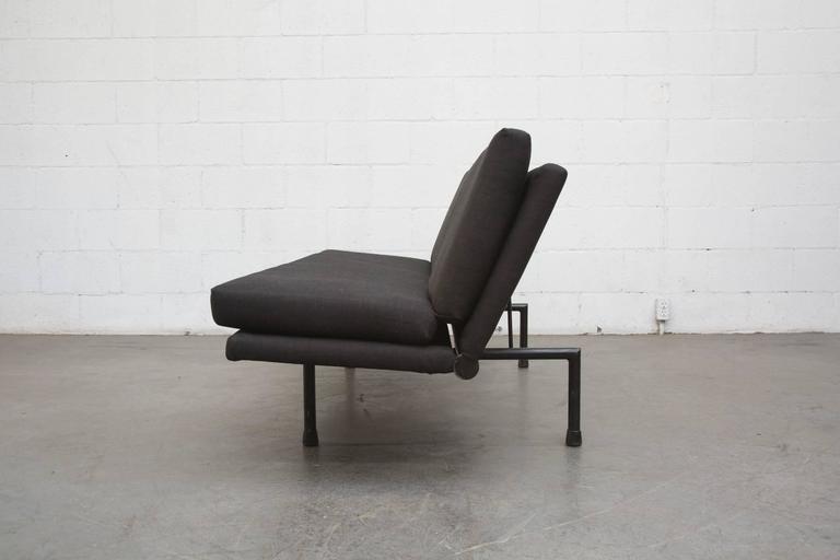French Industrial Modern Sleeper Sofa in New Noir Upholstery at 1stDibs