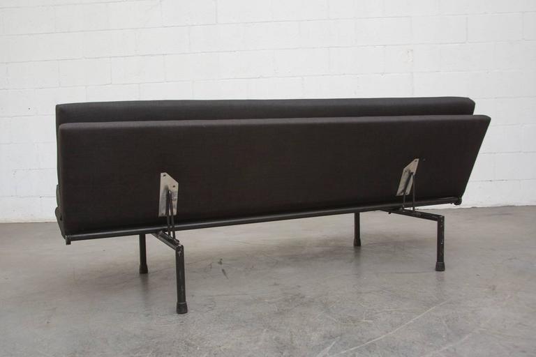 French Industrial Modern Sleeper Sofa in New Noir Upholstery at 1stDibs
