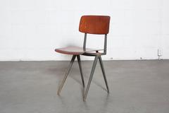 Set of Eight Friso Kramer Style School Chairs with Prouve Legs