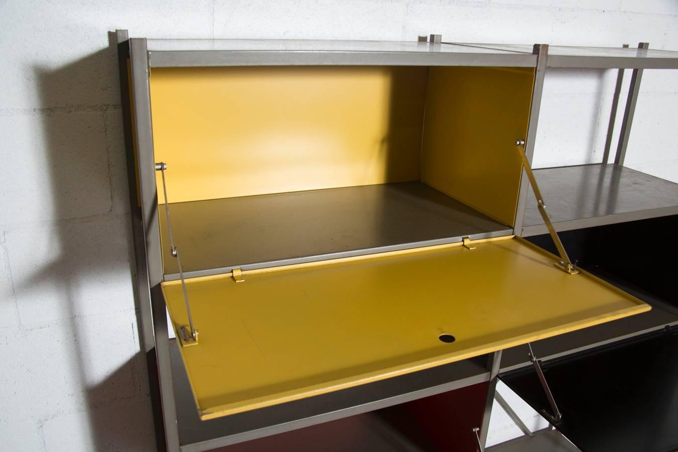 Dutch Wim Rietveld Industrial Metal Cabinet #663-2 for Gispen