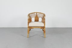 Mid-Century Bamboo Lounge Chair with Decorative Spiral Pattern