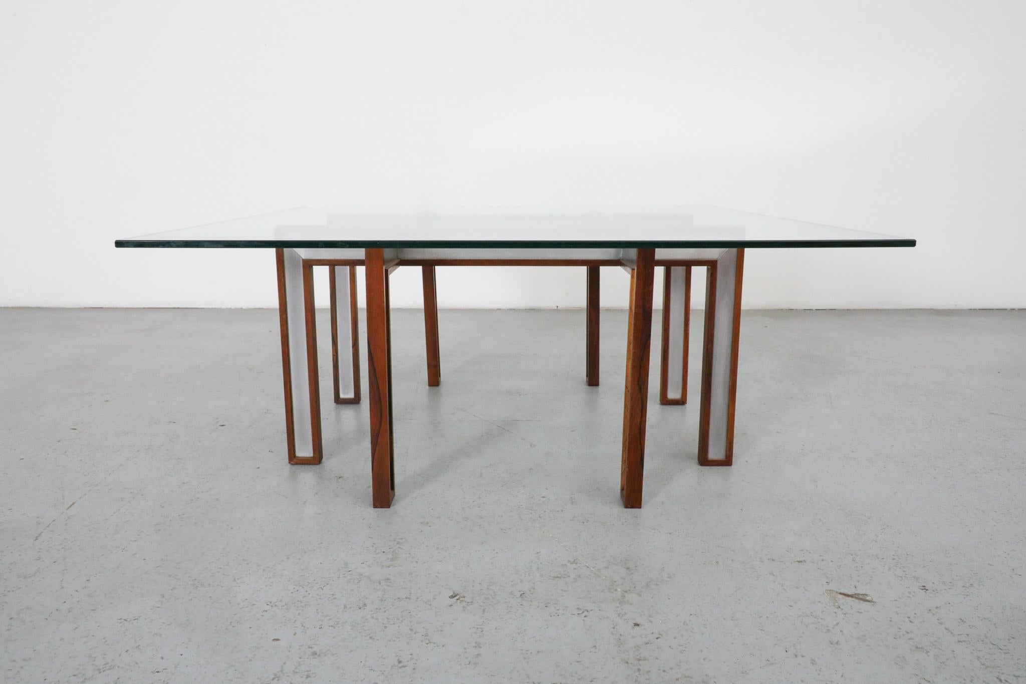 20th Century Henning Korch for C. F. Christensen Rosewood and Aluminum Coffee or Side Table For Sale