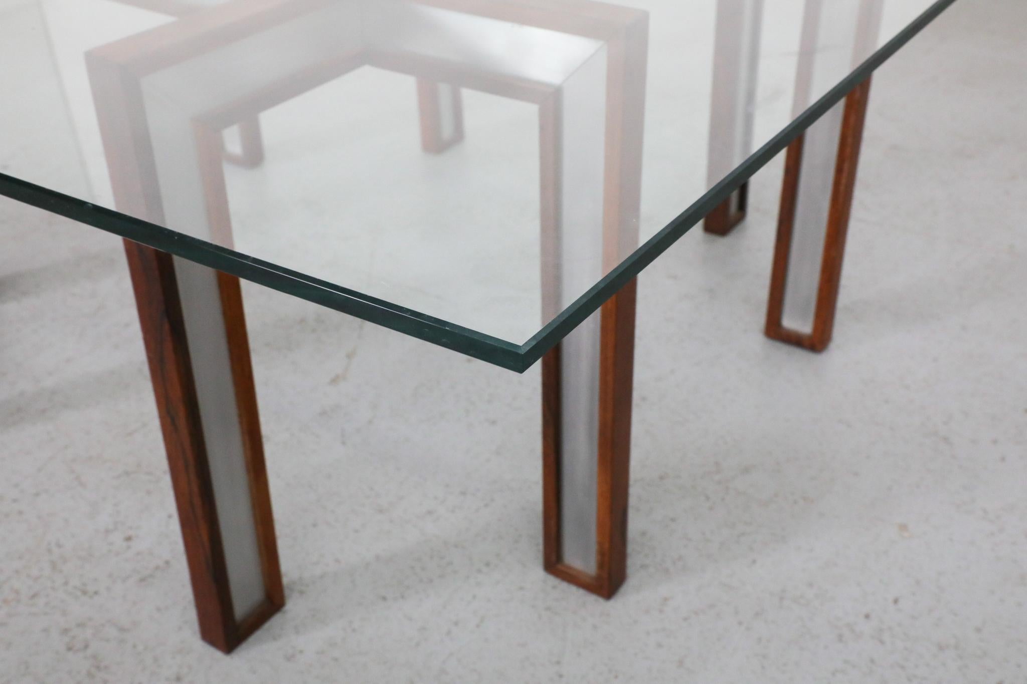 Henning Korch for C. F. Christensen Rosewood and Aluminum Coffee or Side Table For Sale 3