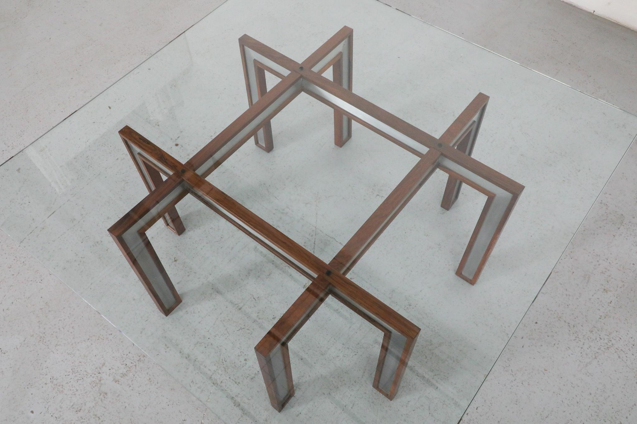 Henning Korch for C. F. Christensen Rosewood and Aluminum Coffee or Side Table For Sale 1