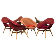 Sedie da salotto a secchiello di Miroslav Navrátil per Vertex in condizioni originali