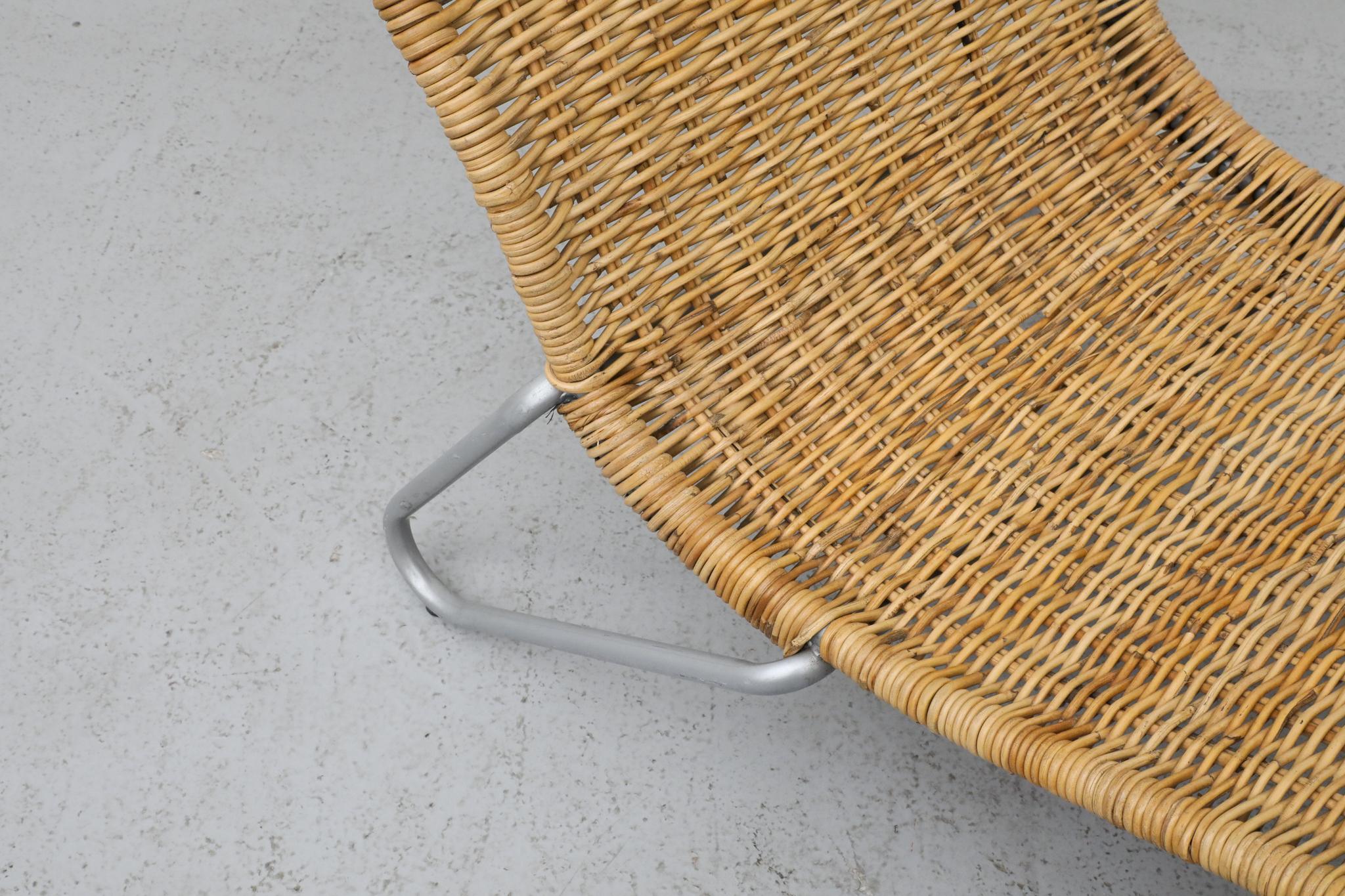 Karl Malmvall Curved Rattan Chaise, Dirk Sliedregt Style, Sweden 2005 For Sale 6