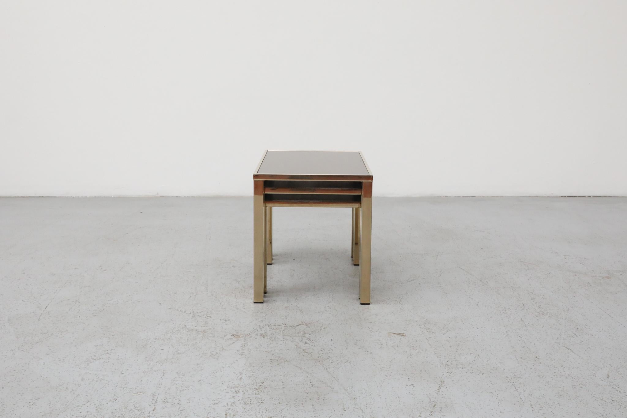Late 20th Century Guy Lefevre Style Gold Plated Nesting Tables for Belgo Chrom, Belgium For Sale