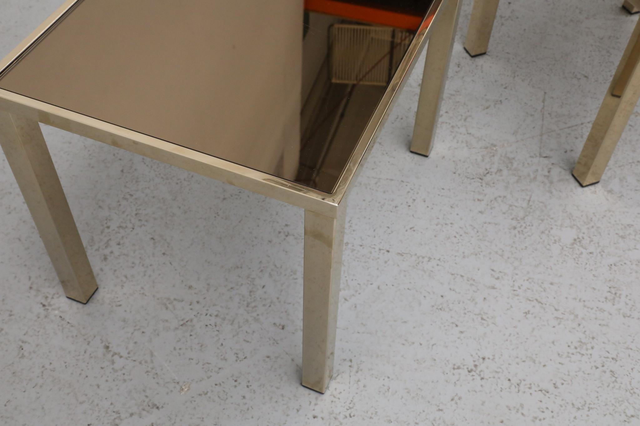 Guy Lefevre Style Gold Plated Nesting Tables for Belgo Chrom, Belgium For Sale 9