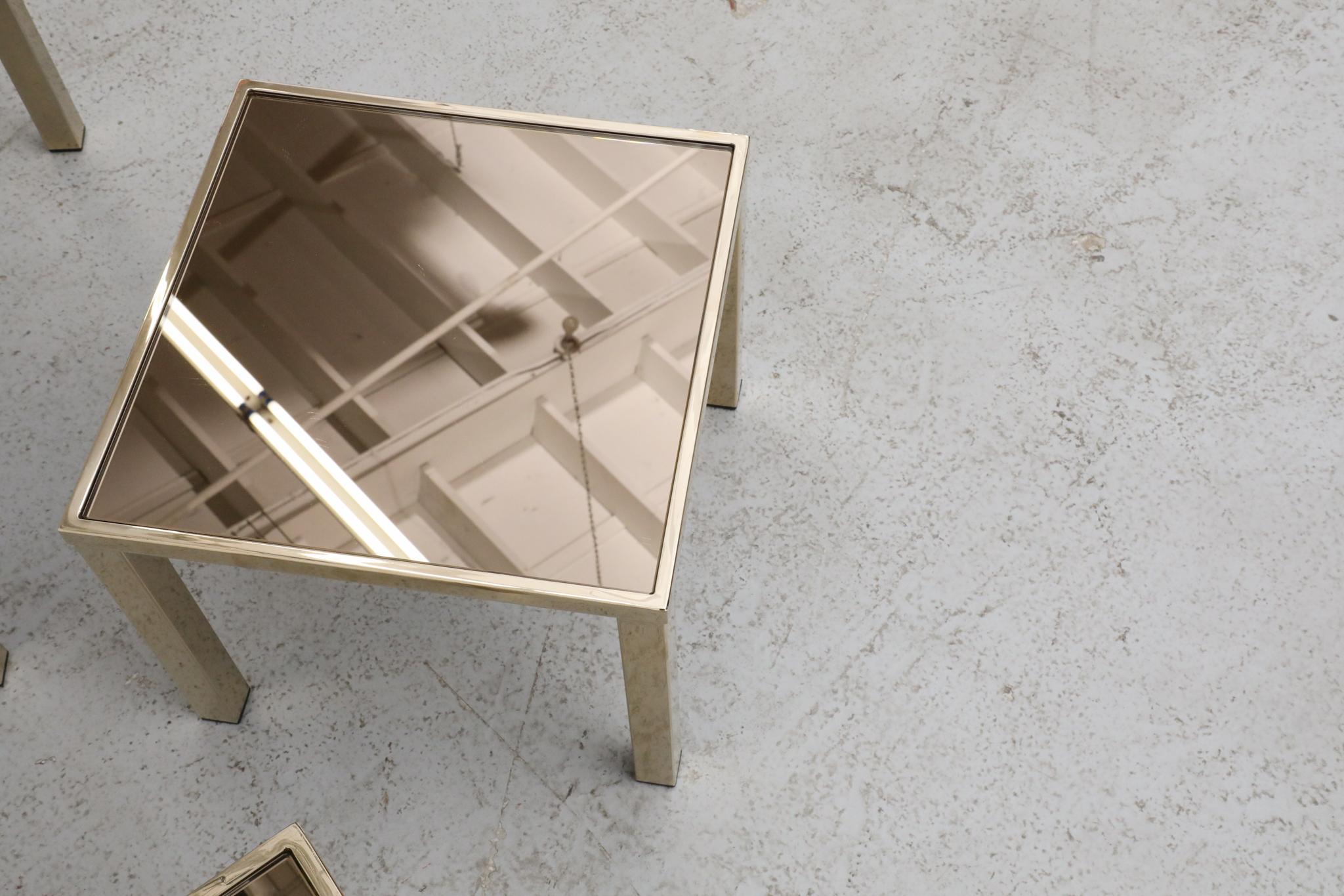 Guy Lefevre Style Gold Plated Nesting Tables for Belgo Chrom, Belgium For Sale 10